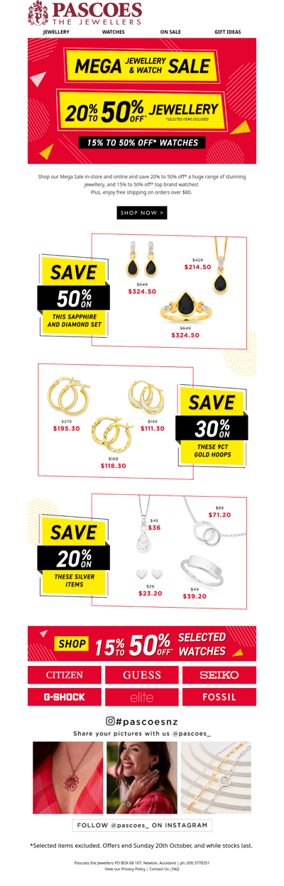 Love these Mega Savings on Jewellery & Watches