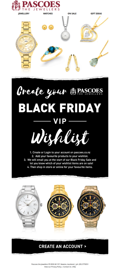 Create your Black Friday Wishlist!