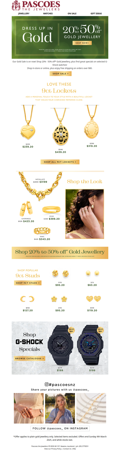 Add a Golden Touch with the Pascoes Gold Sale