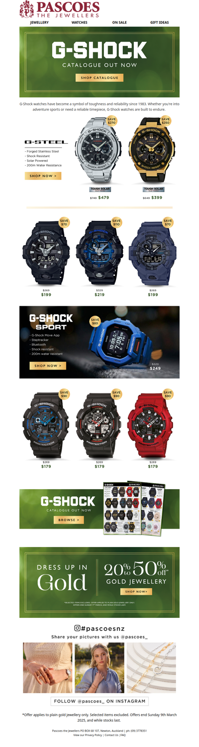 Unmissable G-Shock Savings!