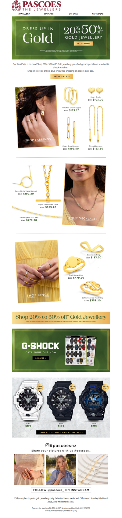 Find a Stunning Range of Gold Jewellery at Pascoes!