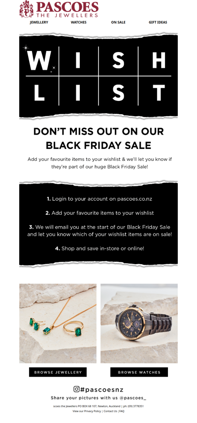 Create your Black Friday Wishlist!