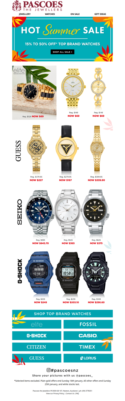 Hot Summer Deals on Top Brand Watches