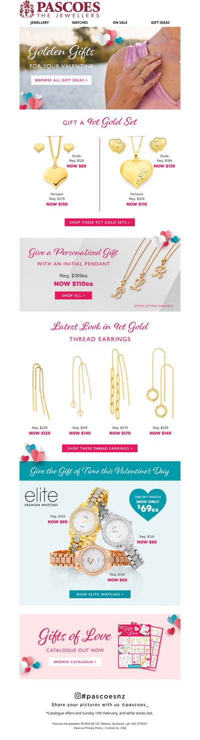 Golden Gifts for your Valentine