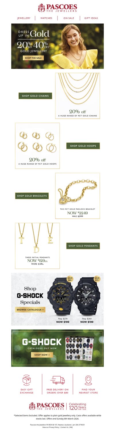 Amazing Gold Savings on now! Shop the Pascoes Gold Sale!