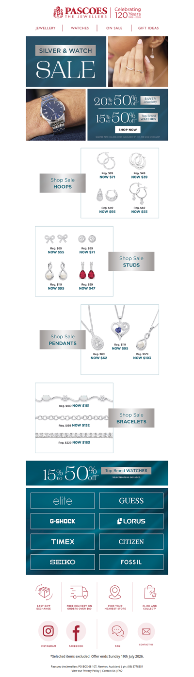 Save on Silver & Watches