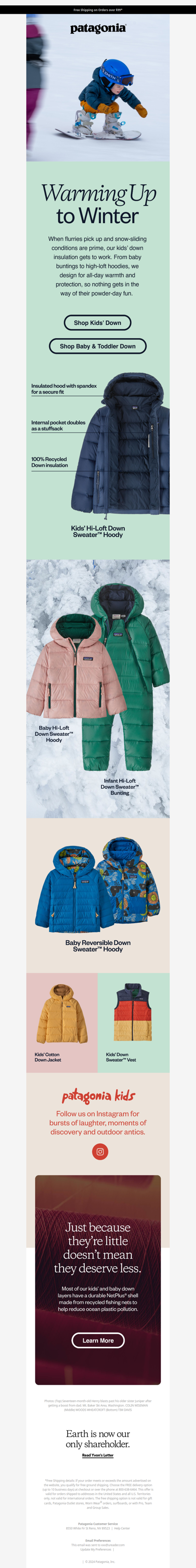 Kids’ down jackets for the slopes