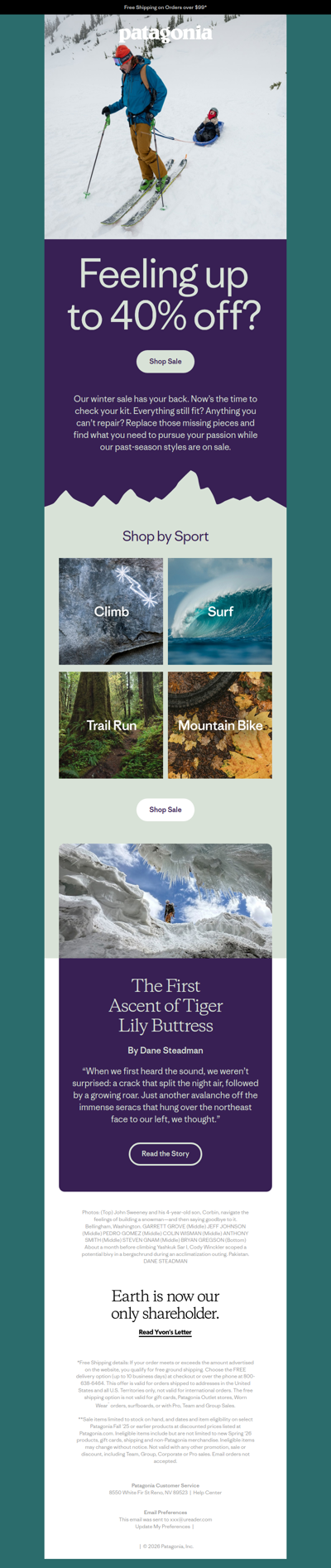 Up to 40% off past-season gear