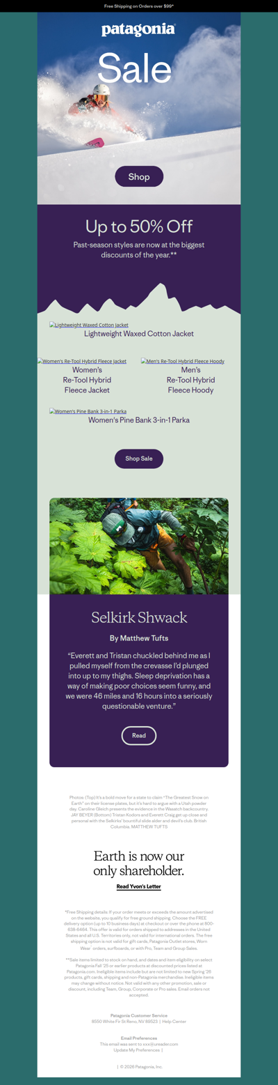 Sale on past-season gear