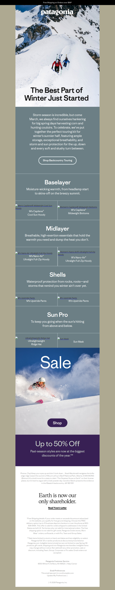 A backcountry kit for big spring days