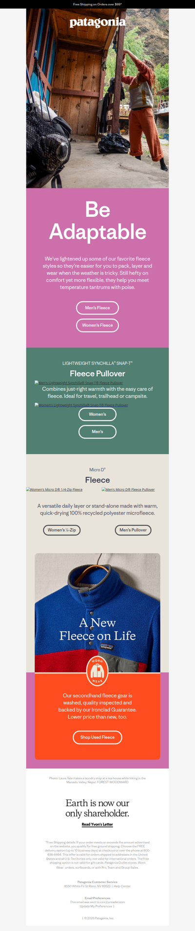 Lightweight fleece for variable conditions