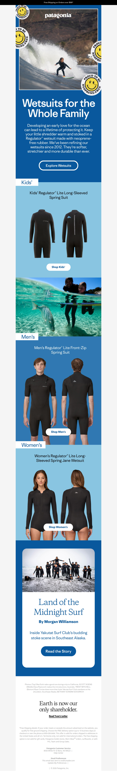 Wetsuits for the whole family