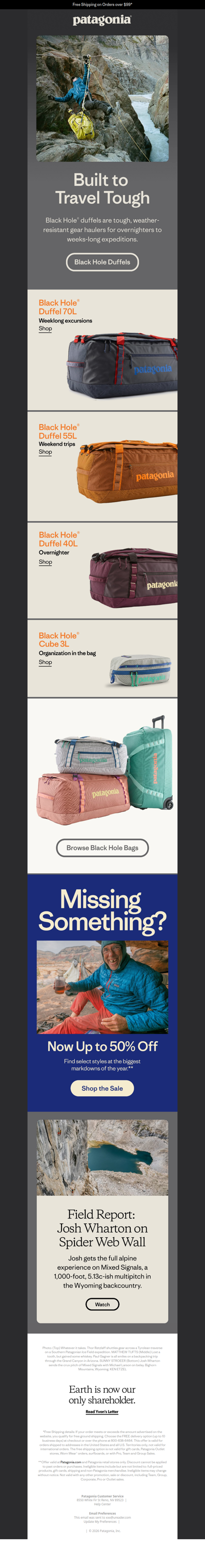 Black Hole duffels, built to travel tough