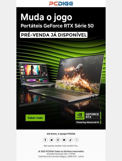 Sê dos primeiros a ter! Portáteis GeForce RTX Série 50 🙌