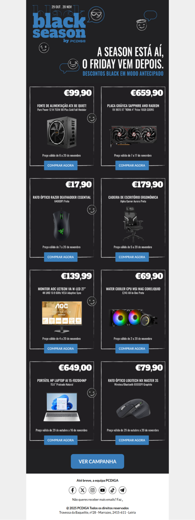 Componentes Premium a Preços BLACK!