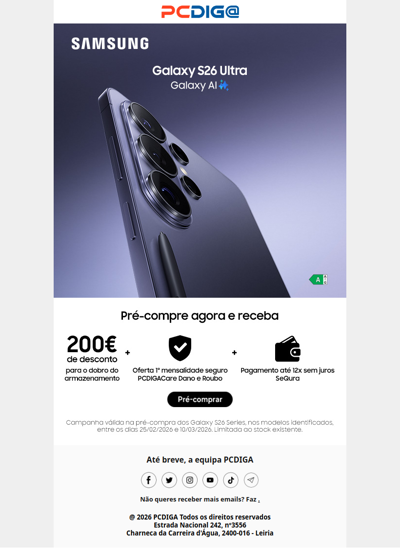 ✨ Galaxy S26 Series: pré-venda já disponível