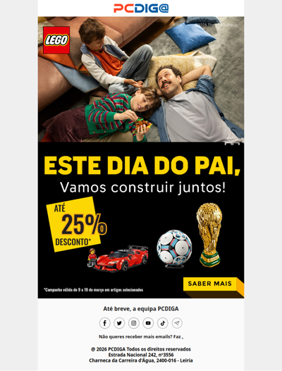Dia do Pai LEGO: Até 25% em Sets LEGO 👷