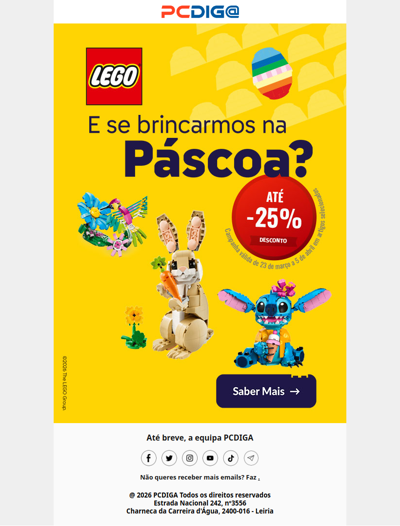 🐣 Os ovos mais doces da páscoa: LEGO com até -25%