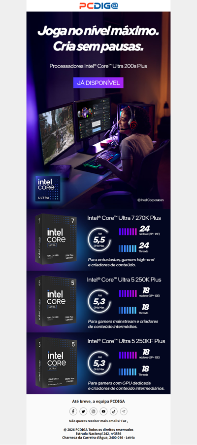 Novos CPUs Intel Core Ultra 200s Plus 💥