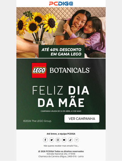Dia da Mãe LEGO: Até 40% desconto 🌻