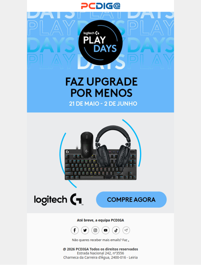 Chegaram os Logitech G PLAY DAYS 🎉