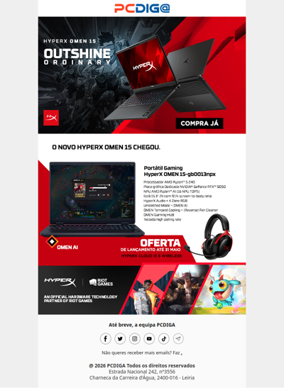 Outshine Ordinary: O novo HyperX OMEN 15 chegou!