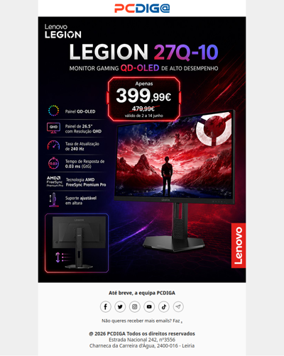 Promo Exclusiva PCDIGA: Legion 27Q-10 🔥