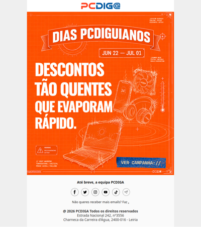 Apanha os descontos antes que evaporem! 🔥