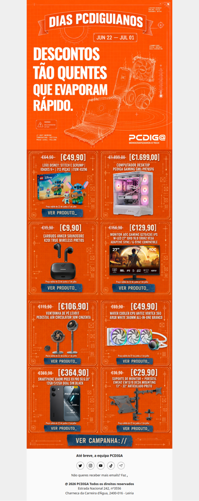 Dias PCDIGuianos: earbuds a 9,90€, monitores e PCs Gaming 🔥