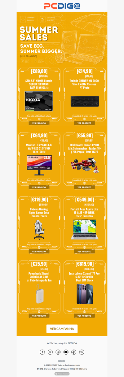 Summer Sales PCDIGA estão ONFIRE. 🔥 Ficas de fora?