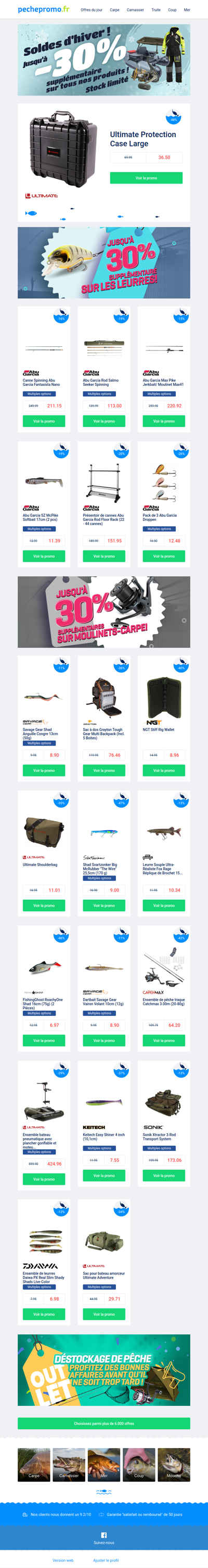 🥶 Spécialement pour le pêcheur d'hiver : jusqu'à -30% supplémentaires.