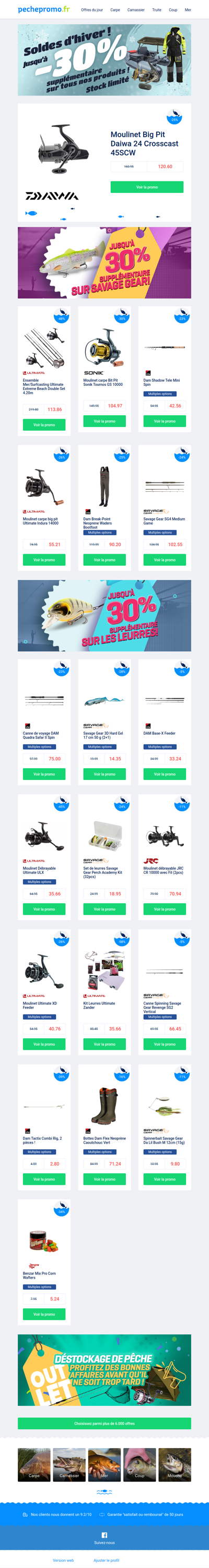 🛷 Nos soldes d'hiver battent leur plein ! Jusqu'à -30% supplémentaires.