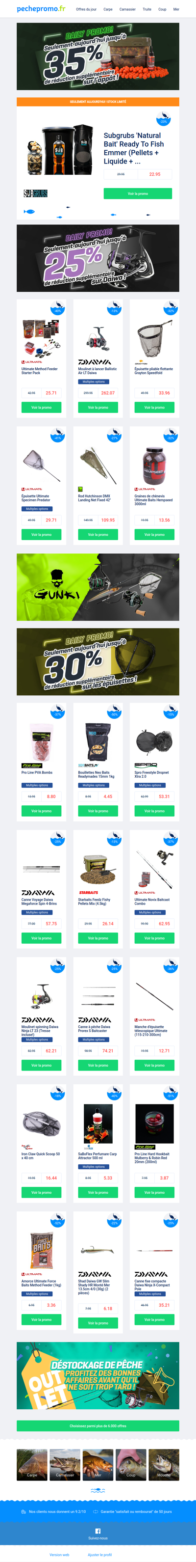 🍍 Appâts jusqu’à -35% | Daiwa jusqu’à -25%