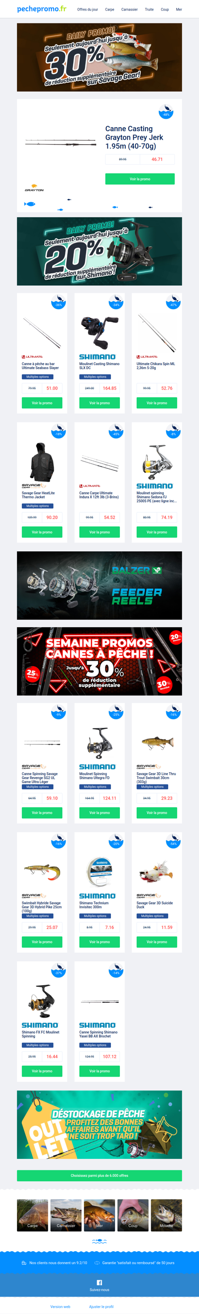 🚨 À ne pas manquer : jusqu’à 30 % sur les cannes