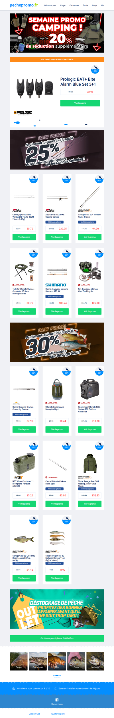 🏕️ Matériel camping jusqu’à -20%
