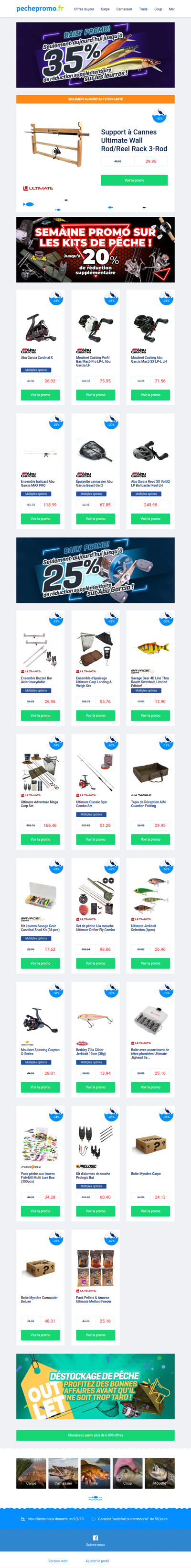 🎣 Kits de pêche complets jusqu’à 20 % de réduction