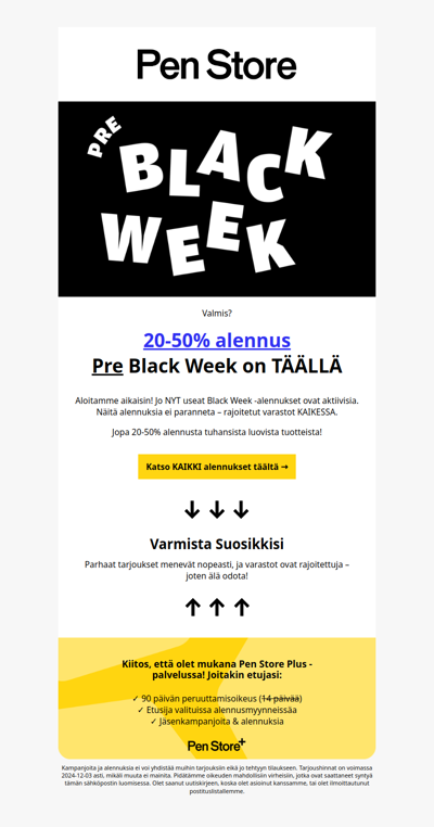 Pre Black Week alkaa NYT 🖤 20-50% alennus