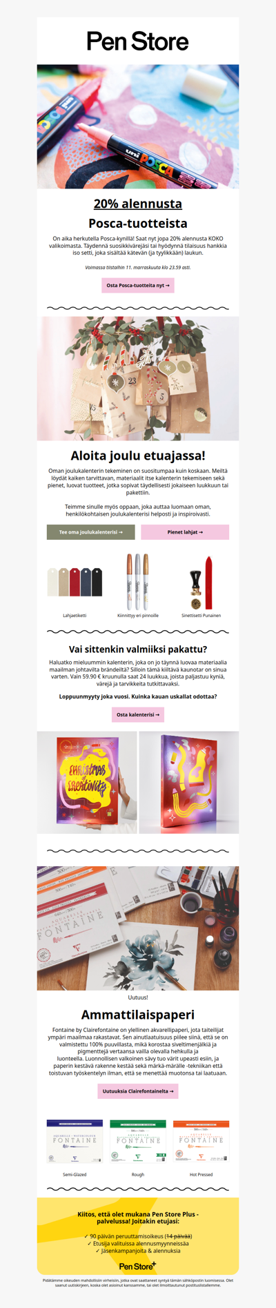 20% kaikista Posca-tuotteista 💥