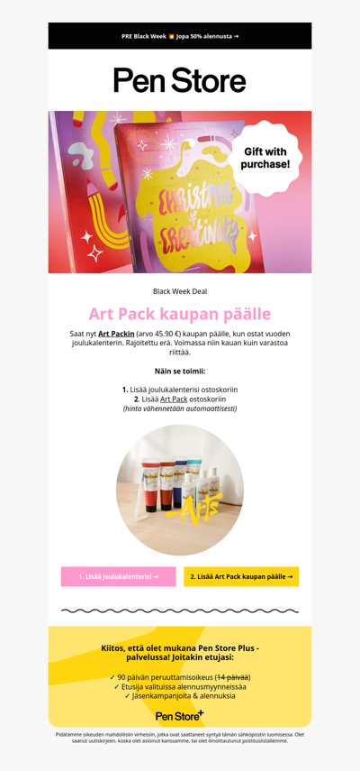 Art Pack kaupan päälle ⚡ Black Week Deal