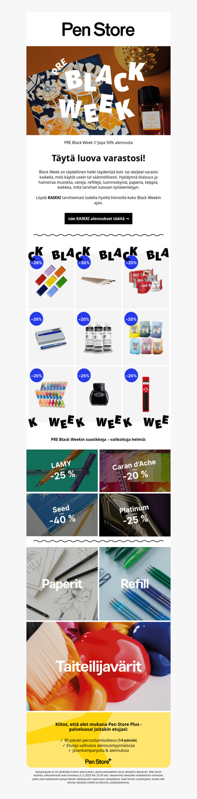 TÄYTÄ luova varastosi 🖤