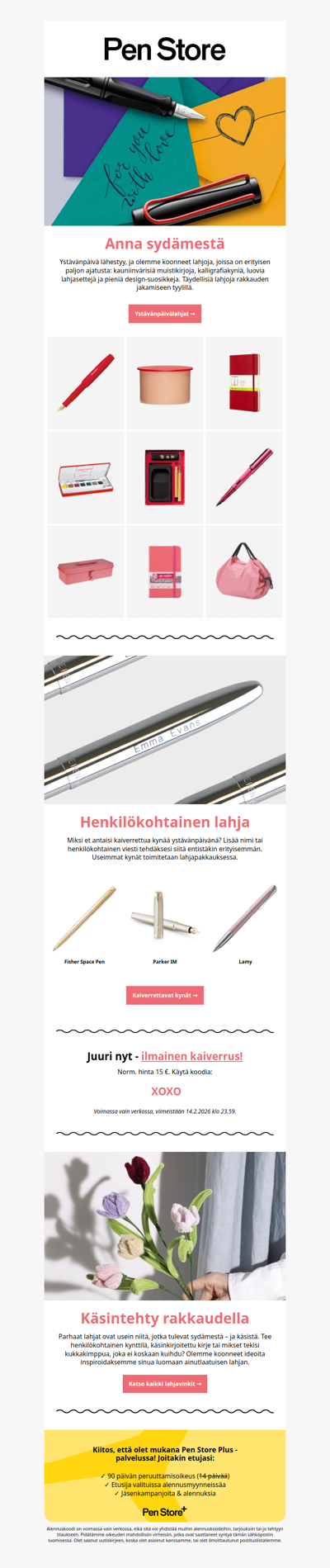 Juuri nyt! Ilmainen kaiverrus ystävänpäiväksi 💛