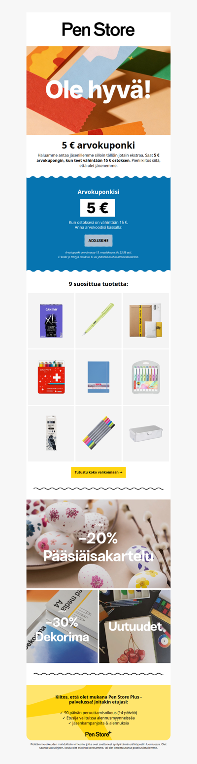 Ole hyvä! Arvokuponkisi on aktiivinen 🌟 Eksklusiivisesti sinulle jäsenenä