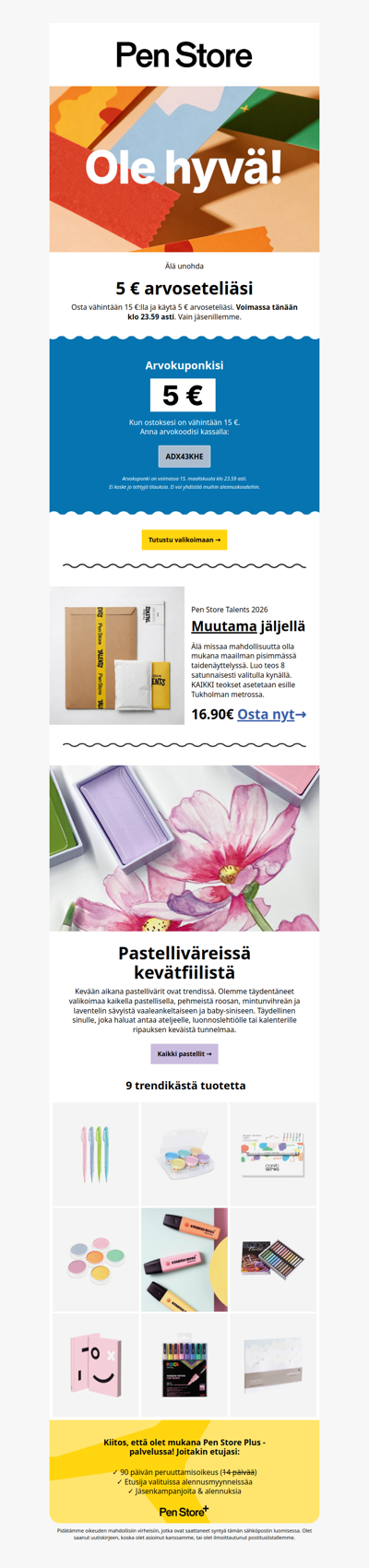 Älä unohda arvoseteliäsi 🌟 Viimeinen tilaisuus!