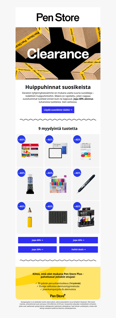 Suuret suosikit varaston tyhjennyksessä 💛