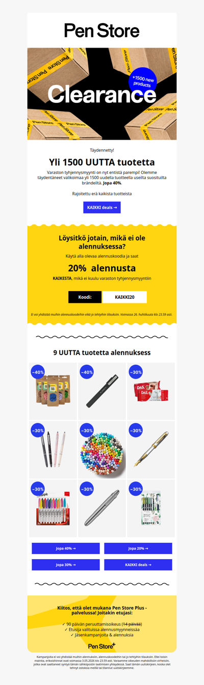 +1500 UUTTA tuotetta varaston tyhjennysmyynnissä 💥