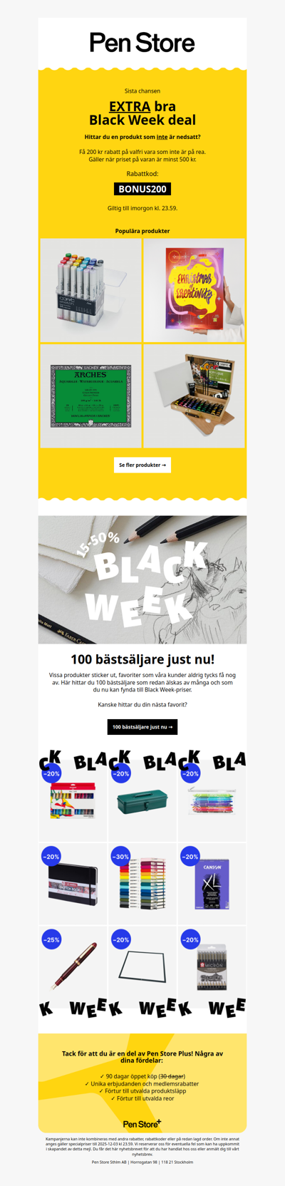 Sista chansen! 200 kr rabatt 🖤 100 mest populära fynden