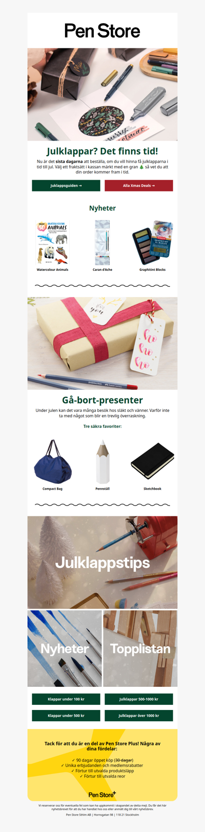 Sista dagarna! Få din leverans till jul 🎄