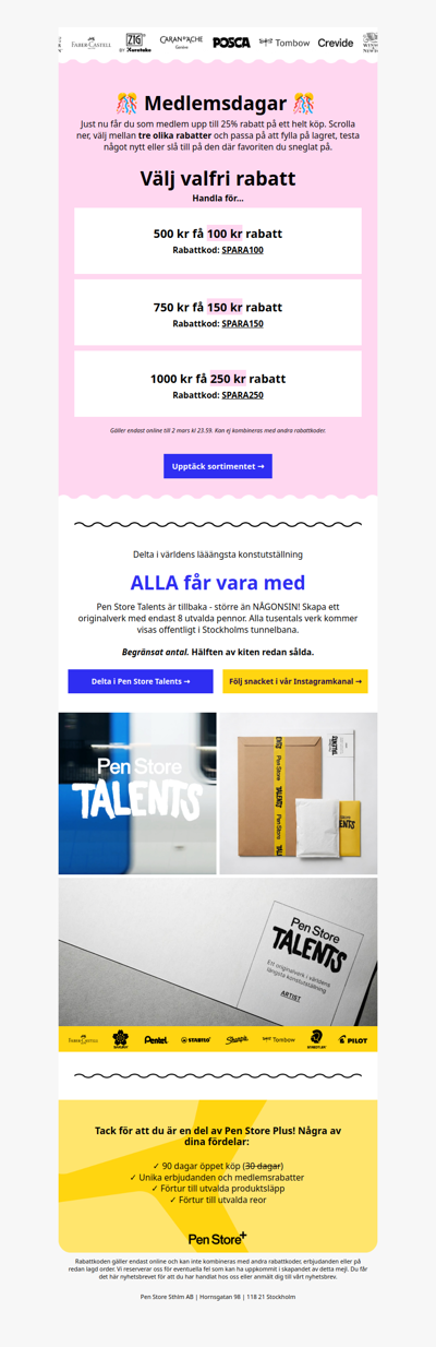 Medlemsdagar 🎊 Upp till 25% rabatt på ett HELT köp