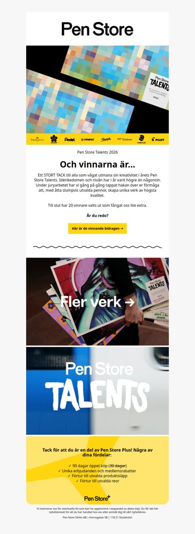 Här är vinnarna i Pen Store Talents 2026 🥁