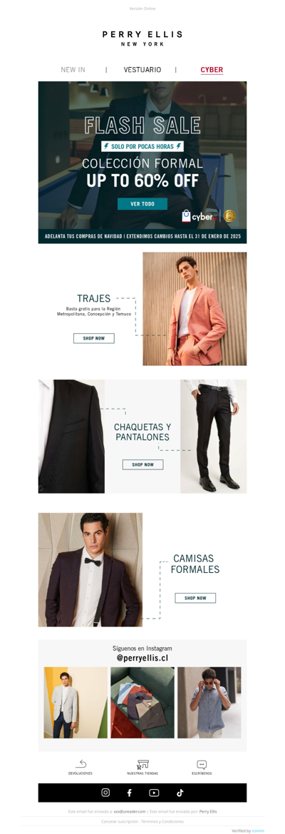 #FLASHCYBER | UP TO 60% en Colección Formal: Trajes, chaquetas y más.